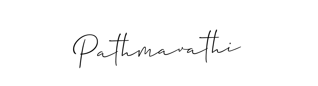 Create a beautiful signature design for name Pathmavathi. With this signature (Allison_Script) fonts, you can make a handwritten signature for free. Pathmavathi signature style 2 images and pictures png