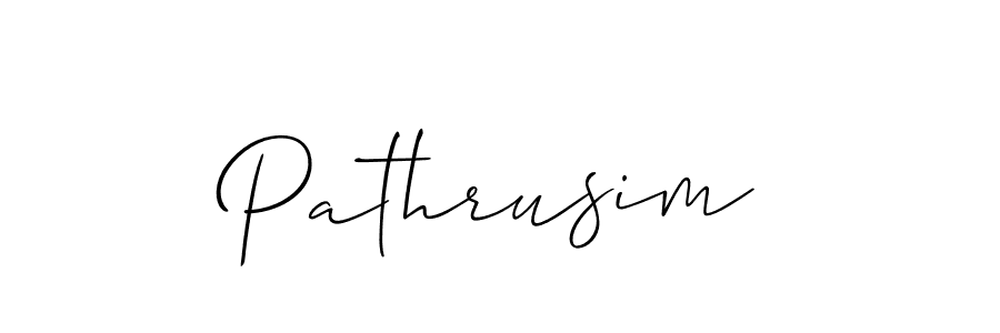 Make a beautiful signature design for name Pathrusim. With this signature (Allison_Script) style, you can create a handwritten signature for free. Pathrusim signature style 2 images and pictures png