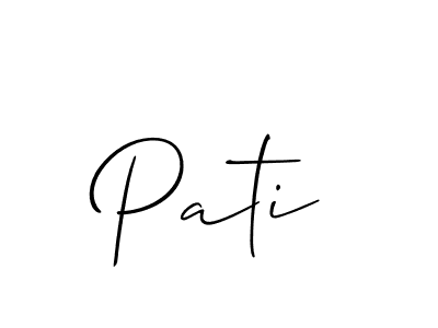 Pati stylish signature style. Best Handwritten Sign (Allison_Script) for my name. Handwritten Signature Collection Ideas for my name Pati. Pati signature style 2 images and pictures png