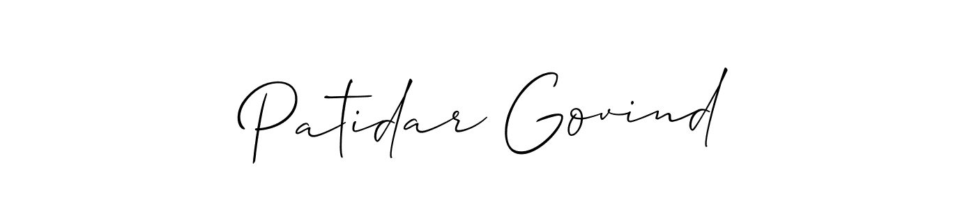 Similarly Allison_Script is the best handwritten signature design. Signature creator online .You can use it as an online autograph creator for name Patidar Govind. Patidar Govind signature style 2 images and pictures png