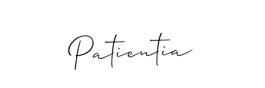 Create a beautiful signature design for name Patientia. With this signature (Allison_Script) fonts, you can make a handwritten signature for free. Patientia signature style 2 images and pictures png