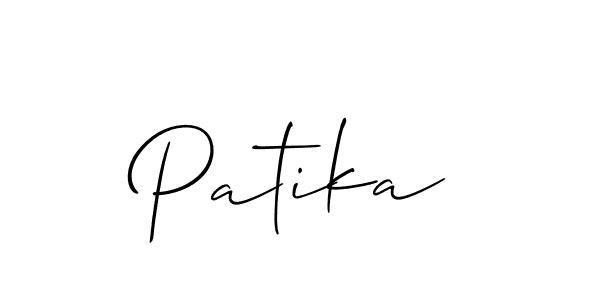 Create a beautiful signature design for name Patika. With this signature (Allison_Script) fonts, you can make a handwritten signature for free. Patika signature style 2 images and pictures png