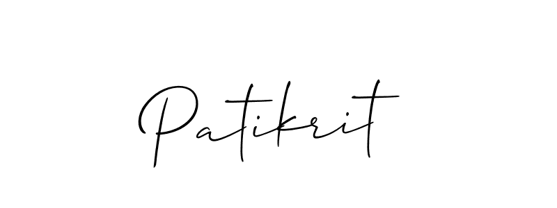 Make a beautiful signature design for name Patikrit. With this signature (Allison_Script) style, you can create a handwritten signature for free. Patikrit signature style 2 images and pictures png