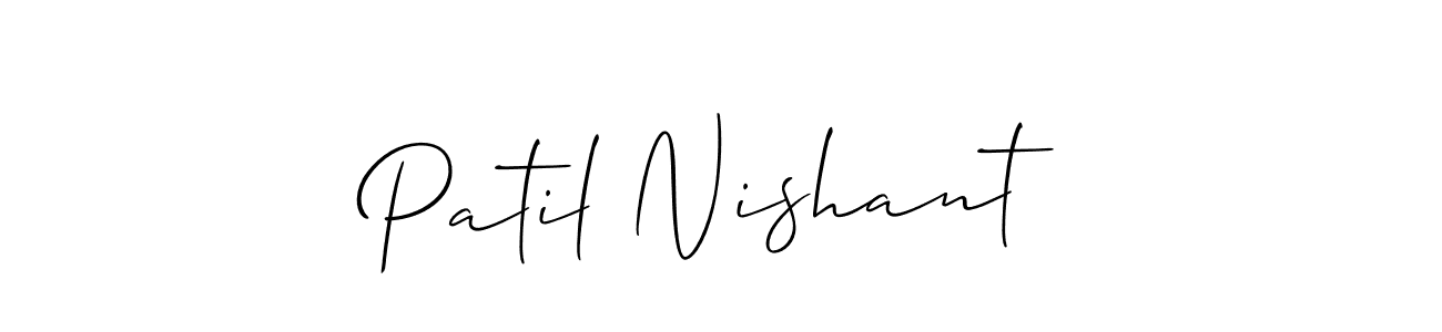 How to make Patil Nishant signature? Allison_Script is a professional autograph style. Create handwritten signature for Patil Nishant name. Patil Nishant signature style 2 images and pictures png