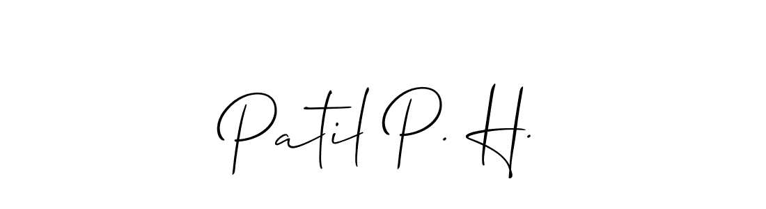 It looks lik you need a new signature style for name Patil P. H.. Design unique handwritten (Allison_Script) signature with our free signature maker in just a few clicks. Patil P. H. signature style 2 images and pictures png