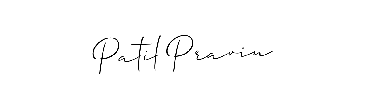 How to make Patil Pravin signature? Allison_Script is a professional autograph style. Create handwritten signature for Patil Pravin name. Patil Pravin signature style 2 images and pictures png