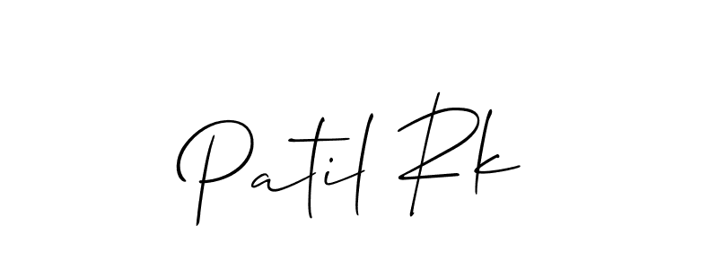 Make a beautiful signature design for name Patil Rk. With this signature (Allison_Script) style, you can create a handwritten signature for free. Patil Rk signature style 2 images and pictures png
