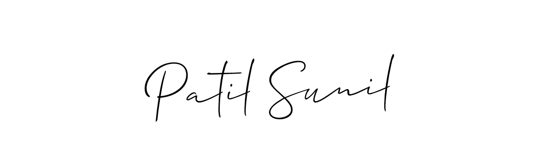 Allison_Script is a professional signature style that is perfect for those who want to add a touch of class to their signature. It is also a great choice for those who want to make their signature more unique. Get Patil Sunil name to fancy signature for free. Patil Sunil signature style 2 images and pictures png