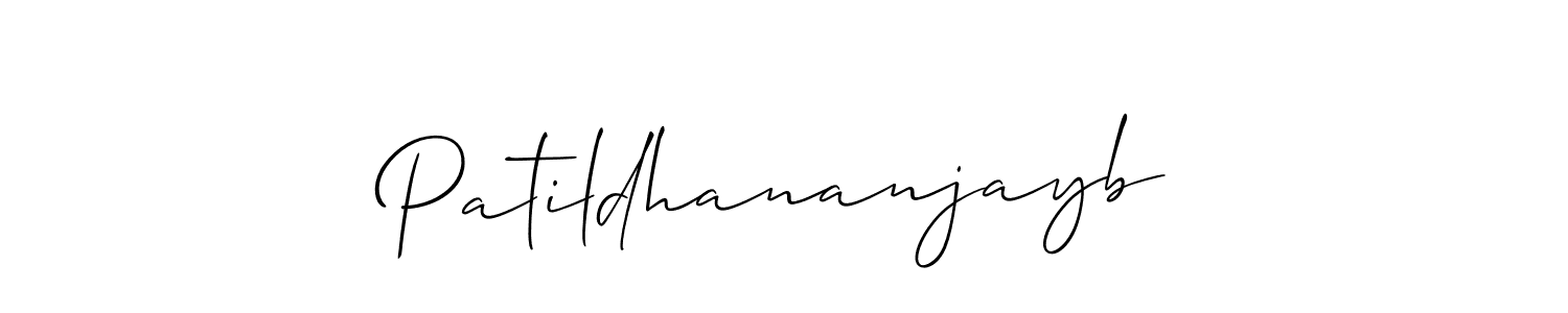 Make a beautiful signature design for name Patildhananjayb. With this signature (Allison_Script) style, you can create a handwritten signature for free. Patildhananjayb signature style 2 images and pictures png