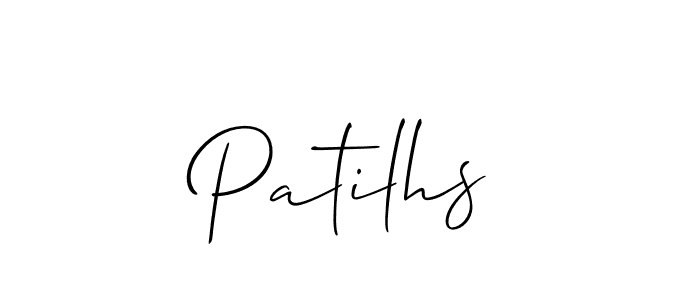 Make a beautiful signature design for name Patilhs. With this signature (Allison_Script) style, you can create a handwritten signature for free. Patilhs signature style 2 images and pictures png