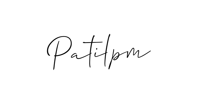 Make a beautiful signature design for name Patilpm. With this signature (Allison_Script) style, you can create a handwritten signature for free. Patilpm signature style 2 images and pictures png