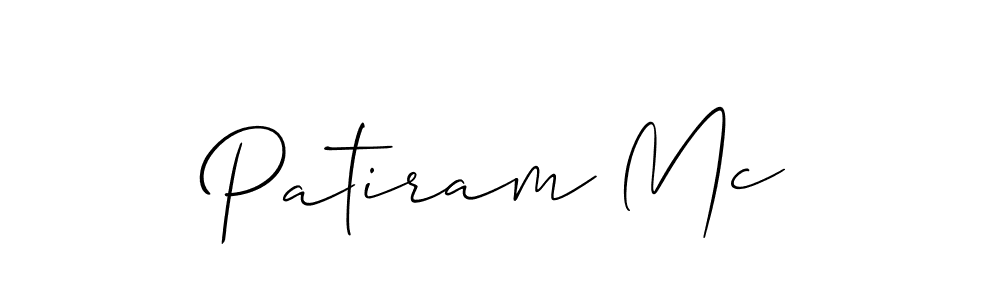 Make a beautiful signature design for name Patiram Mc. With this signature (Allison_Script) style, you can create a handwritten signature for free. Patiram Mc signature style 2 images and pictures png