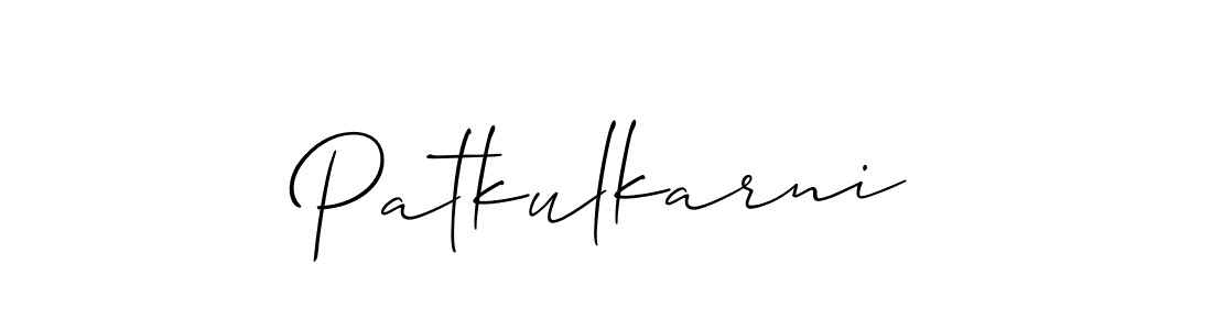 How to make Patkulkarni signature? Allison_Script is a professional autograph style. Create handwritten signature for Patkulkarni name. Patkulkarni signature style 2 images and pictures png