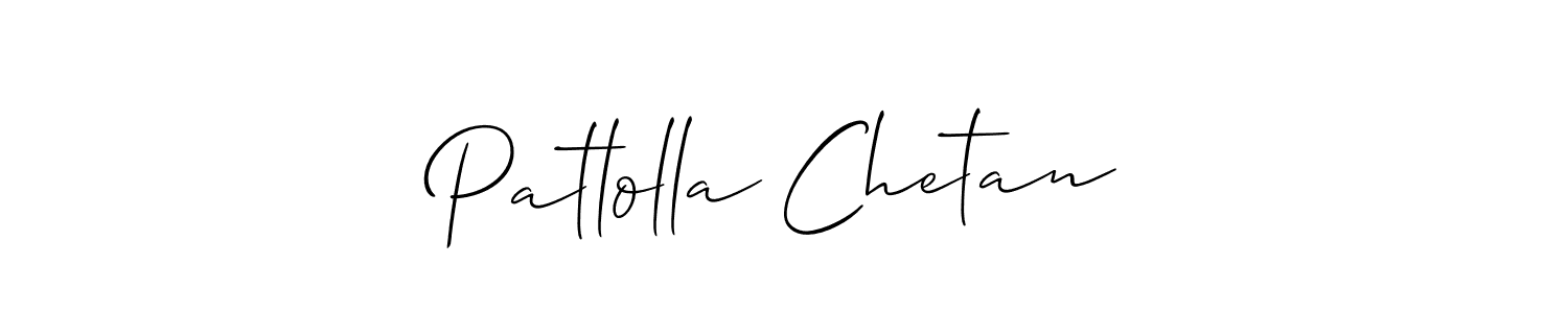 Also You can easily find your signature by using the search form. We will create Patlolla Chetan name handwritten signature images for you free of cost using Allison_Script sign style. Patlolla Chetan signature style 2 images and pictures png