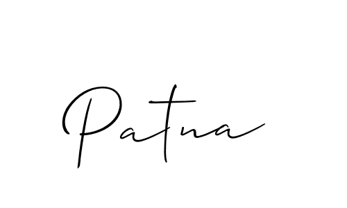 Use a signature maker to create a handwritten signature online. With this signature software, you can design (Allison_Script) your own signature for name Patna. Patna signature style 2 images and pictures png