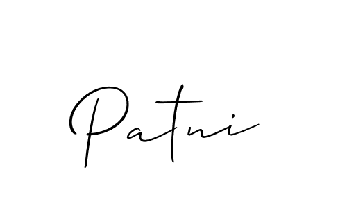 Make a beautiful signature design for name Patni. With this signature (Allison_Script) style, you can create a handwritten signature for free. Patni signature style 2 images and pictures png