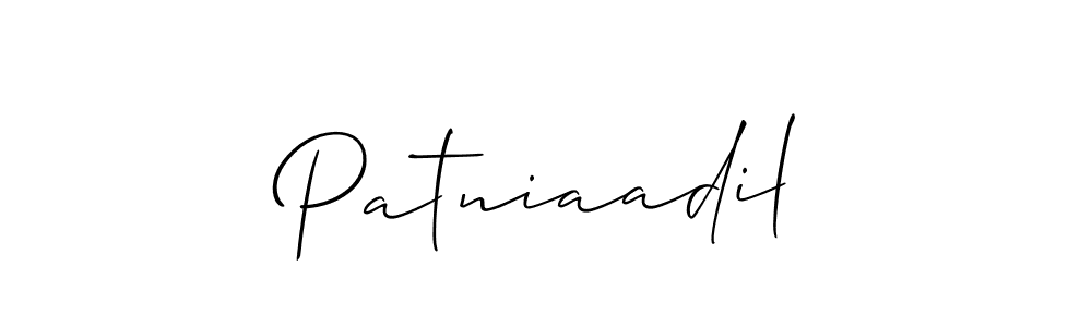 Design your own signature with our free online signature maker. With this signature software, you can create a handwritten (Allison_Script) signature for name Patniaadil. Patniaadil signature style 2 images and pictures png
