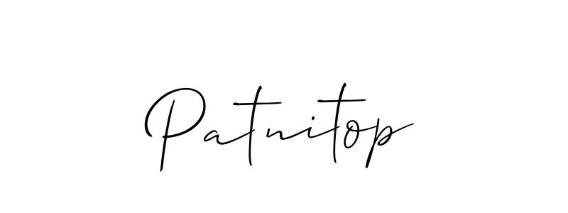 The best way (Allison_Script) to make a short signature is to pick only two or three words in your name. The name Patnitop include a total of six letters. For converting this name. Patnitop signature style 2 images and pictures png