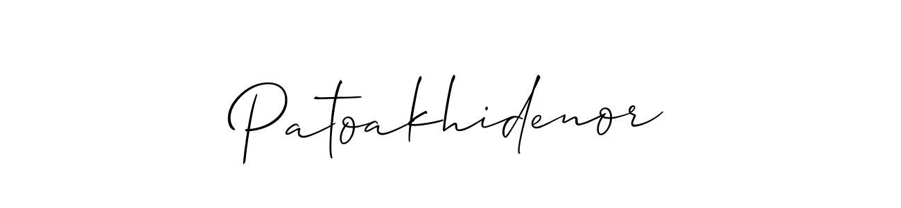 You should practise on your own different ways (Allison_Script) to write your name (Patoakhidenor) in signature. don't let someone else do it for you. Patoakhidenor signature style 2 images and pictures png