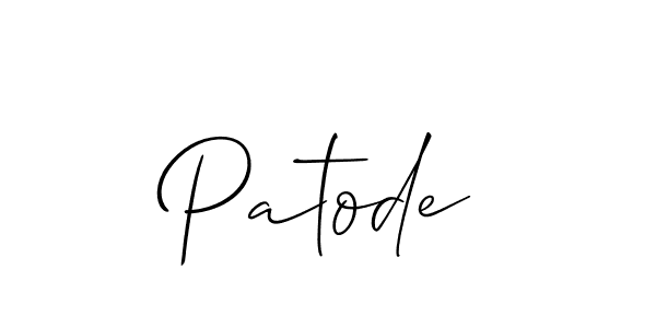 You should practise on your own different ways (Allison_Script) to write your name (Patode) in signature. don't let someone else do it for you. Patode signature style 2 images and pictures png