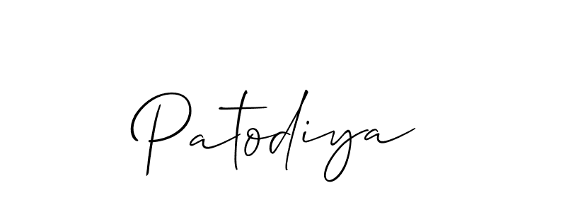 Also You can easily find your signature by using the search form. We will create Patodiya name handwritten signature images for you free of cost using Allison_Script sign style. Patodiya signature style 2 images and pictures png
