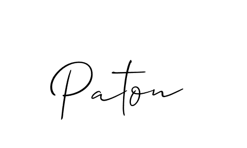 if you are searching for the best signature style for your name Paton. so please give up your signature search. here we have designed multiple signature styles  using Allison_Script. Paton signature style 2 images and pictures png