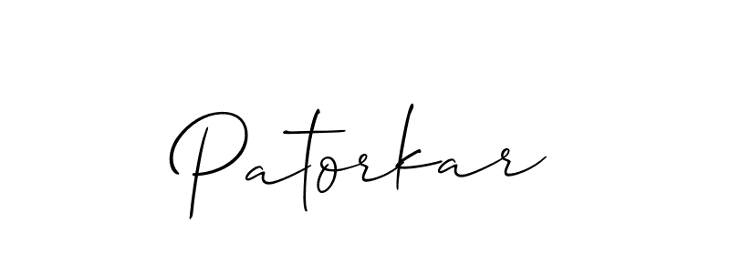 It looks lik you need a new signature style for name Patorkar. Design unique handwritten (Allison_Script) signature with our free signature maker in just a few clicks. Patorkar signature style 2 images and pictures png