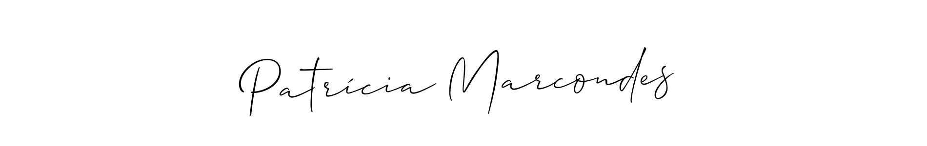 Make a beautiful signature design for name Patrícia Marcondes. With this signature (Allison_Script) style, you can create a handwritten signature for free. Patrícia Marcondes signature style 2 images and pictures png