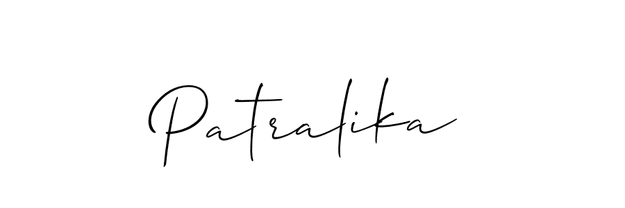 How to Draw Patralika signature style? Allison_Script is a latest design signature styles for name Patralika. Patralika signature style 2 images and pictures png