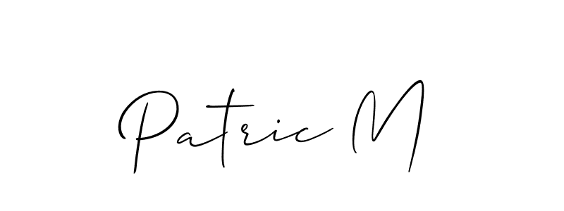 Use a signature maker to create a handwritten signature online. With this signature software, you can design (Allison_Script) your own signature for name Patric M. Patric M signature style 2 images and pictures png