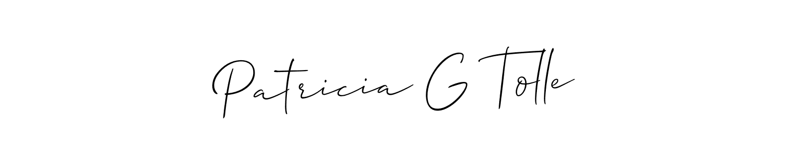 Use a signature maker to create a handwritten signature online. With this signature software, you can design (Allison_Script) your own signature for name Patricia G Tolle. Patricia G Tolle signature style 2 images and pictures png