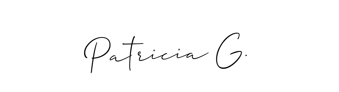 Create a beautiful signature design for name Patricia G.. With this signature (Allison_Script) fonts, you can make a handwritten signature for free. Patricia G. signature style 2 images and pictures png