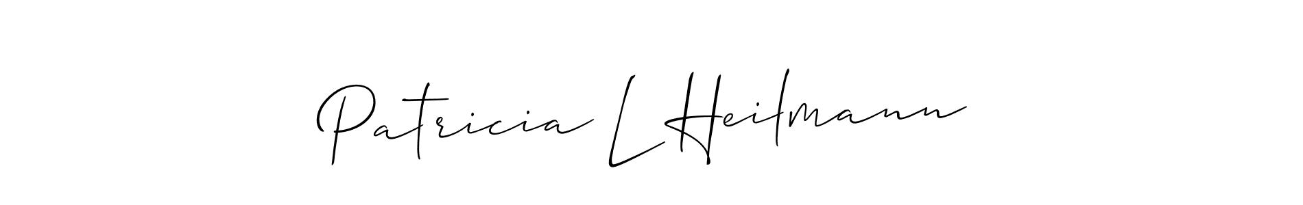 Allison_Script is a professional signature style that is perfect for those who want to add a touch of class to their signature. It is also a great choice for those who want to make their signature more unique. Get Patricia L Heilmann name to fancy signature for free. Patricia L Heilmann signature style 2 images and pictures png