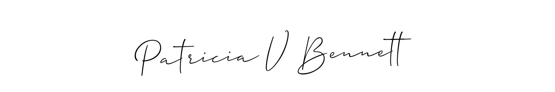 How to make Patricia V Bennett signature? Allison_Script is a professional autograph style. Create handwritten signature for Patricia V Bennett name. Patricia V Bennett signature style 2 images and pictures png
