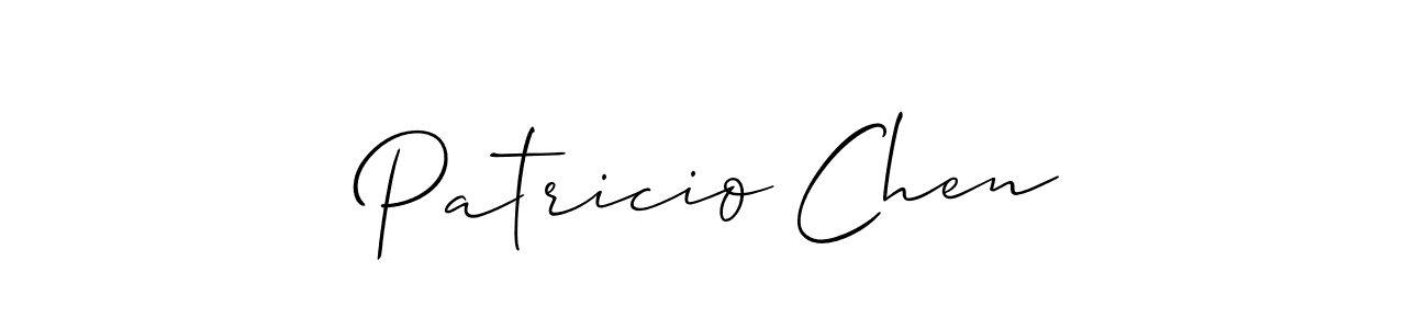How to make Patricio Chen name signature. Use Allison_Script style for creating short signs online. This is the latest handwritten sign. Patricio Chen signature style 2 images and pictures png