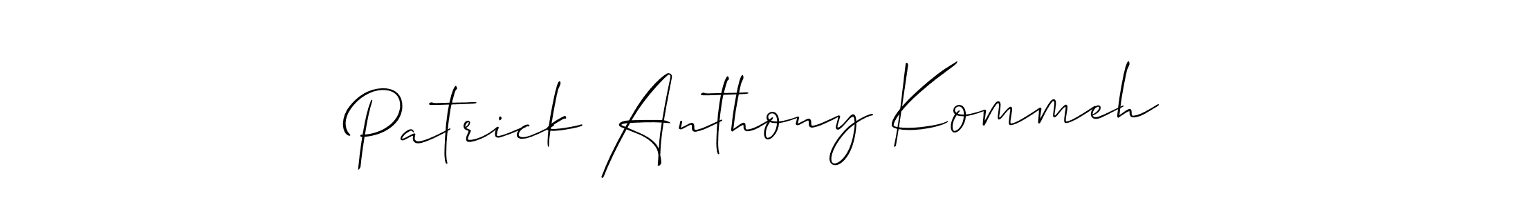 Use a signature maker to create a handwritten signature online. With this signature software, you can design (Allison_Script) your own signature for name Patrick Anthony Kommeh. Patrick Anthony Kommeh signature style 2 images and pictures png