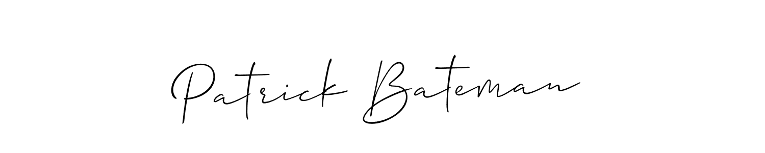 Use a signature maker to create a handwritten signature online. With this signature software, you can design (Allison_Script) your own signature for name Patrick Bateman. Patrick Bateman signature style 2 images and pictures png