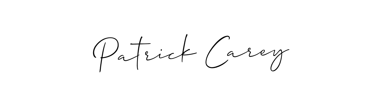 Also You can easily find your signature by using the search form. We will create Patrick Carey name handwritten signature images for you free of cost using Allison_Script sign style. Patrick Carey signature style 2 images and pictures png