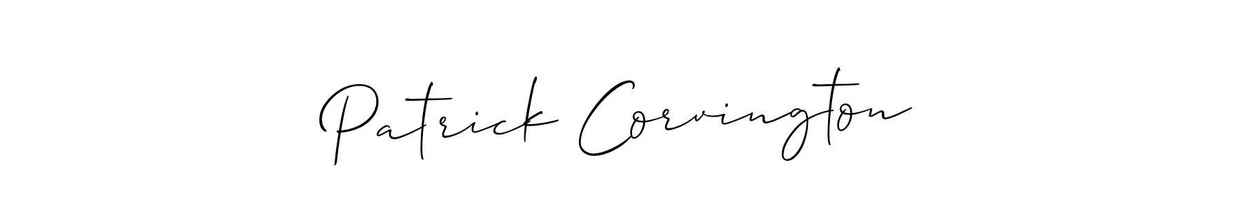 Make a beautiful signature design for name Patrick Corvington. With this signature (Allison_Script) style, you can create a handwritten signature for free. Patrick Corvington signature style 2 images and pictures png