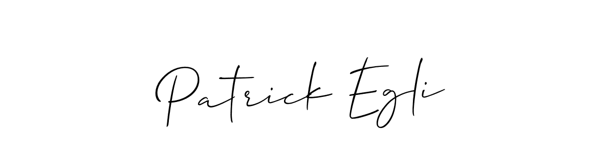 How to make Patrick Egli name signature. Use Allison_Script style for creating short signs online. This is the latest handwritten sign. Patrick Egli signature style 2 images and pictures png