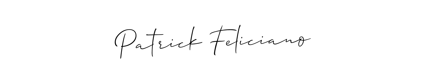 Allison_Script is a professional signature style that is perfect for those who want to add a touch of class to their signature. It is also a great choice for those who want to make their signature more unique. Get Patrick Feliciano name to fancy signature for free. Patrick Feliciano signature style 2 images and pictures png