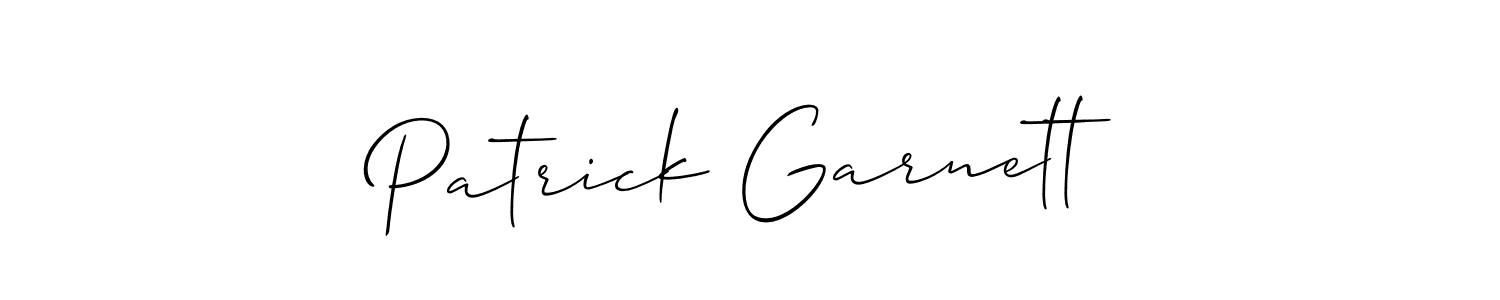 How to make Patrick Garnett signature? Allison_Script is a professional autograph style. Create handwritten signature for Patrick Garnett name. Patrick Garnett signature style 2 images and pictures png