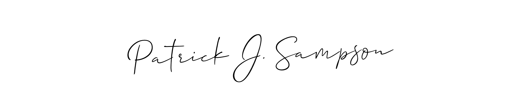 How to make Patrick J. Sampson name signature. Use Allison_Script style for creating short signs online. This is the latest handwritten sign. Patrick J. Sampson signature style 2 images and pictures png