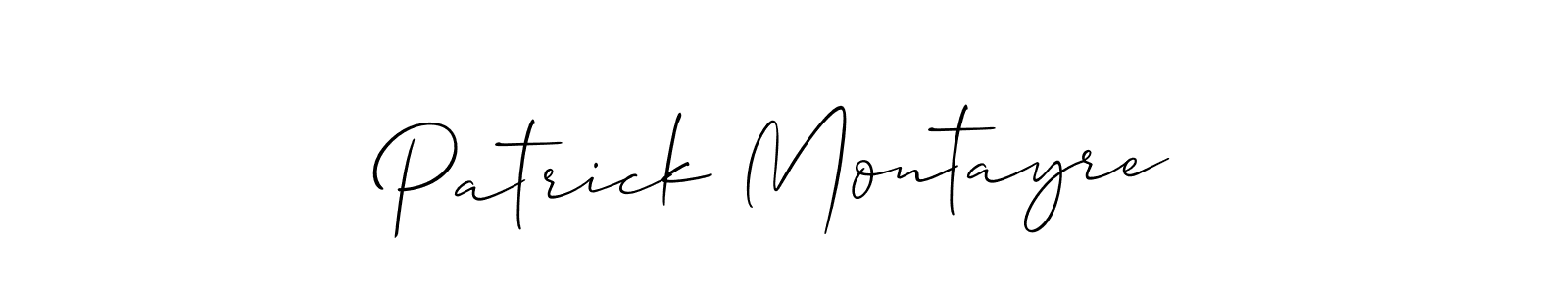 How to make Patrick Montayre name signature. Use Allison_Script style for creating short signs online. This is the latest handwritten sign. Patrick Montayre signature style 2 images and pictures png