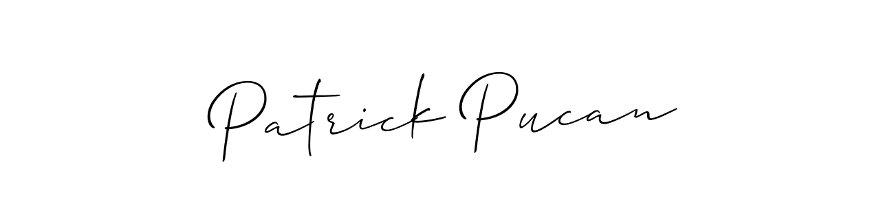 Make a beautiful signature design for name Patrick Pucan. With this signature (Allison_Script) style, you can create a handwritten signature for free. Patrick Pucan signature style 2 images and pictures png