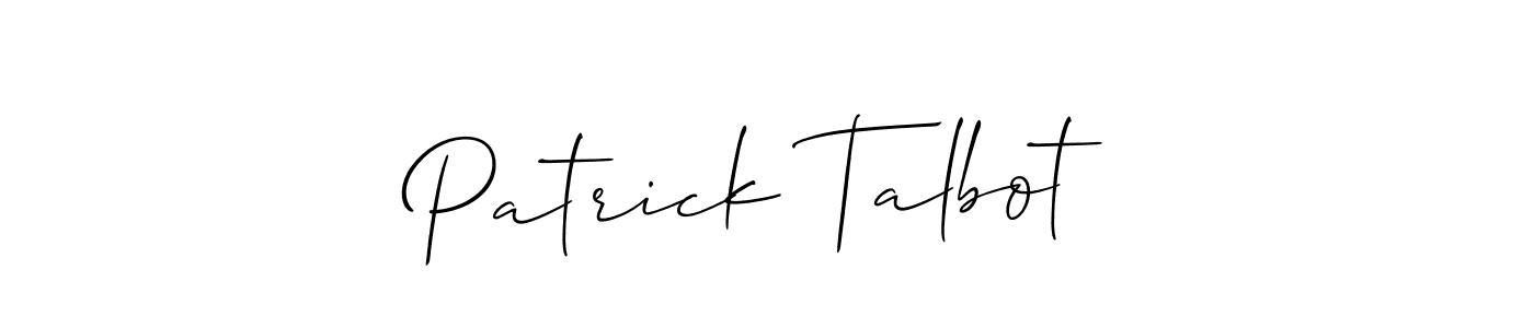 How to Draw Patrick Talbot signature style? Allison_Script is a latest design signature styles for name Patrick Talbot. Patrick Talbot signature style 2 images and pictures png
