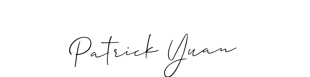 You should practise on your own different ways (Allison_Script) to write your name (Patrick Yuan) in signature. don't let someone else do it for you. Patrick Yuan signature style 2 images and pictures png