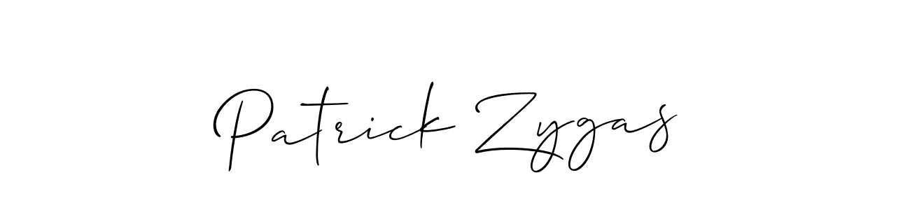 Use a signature maker to create a handwritten signature online. With this signature software, you can design (Allison_Script) your own signature for name Patrick Zygas. Patrick Zygas signature style 2 images and pictures png