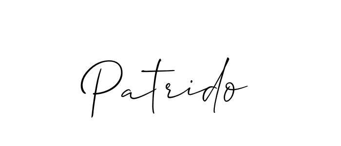 How to make Patrido name signature. Use Allison_Script style for creating short signs online. This is the latest handwritten sign. Patrido signature style 2 images and pictures png