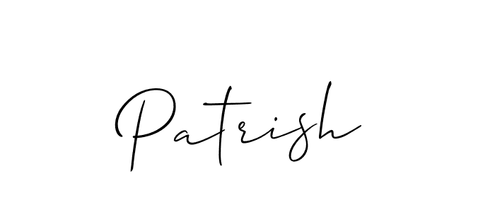 Design your own signature with our free online signature maker. With this signature software, you can create a handwritten (Allison_Script) signature for name Patrish. Patrish signature style 2 images and pictures png